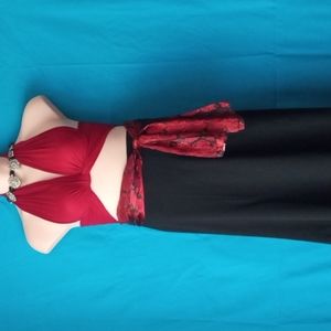 Black A-line maxi skirt
